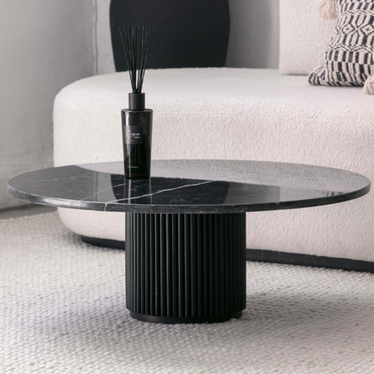 Table basse Ronde en marbre noir